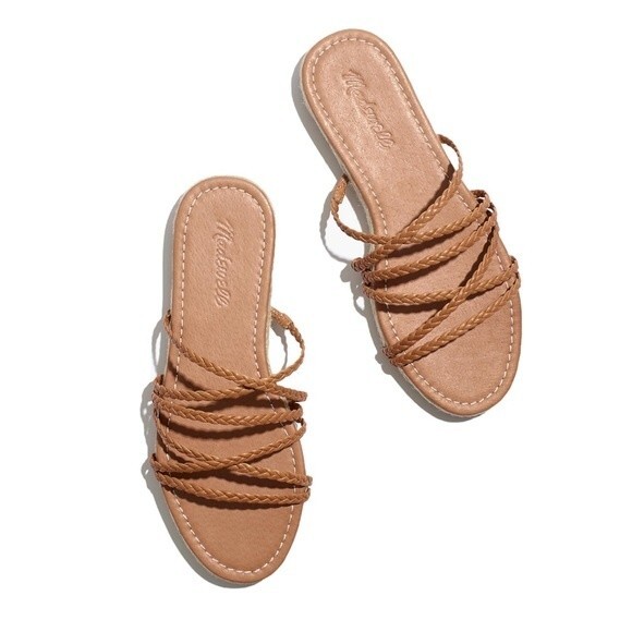 NEW Madewell The Kathryn Espadrille Slide Sandal Tan Leather Women’s Size 6.5 - Picture 2 of 15